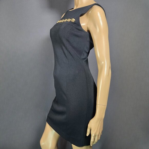 Vintage 90s Escada Margaretha Ley Black Mini Dress Embroidered Elephants Size 36 - Picture 6 of 10